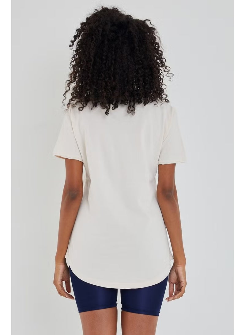 Cool Tarz Cool Style Style Cool Women Ecru Dirty Collar Loose T-SHIRT-XKTCPS001R11S - Image 2